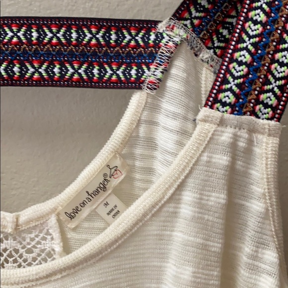 Embroidered Strap Lace Back Tank - Picture 2 of 5